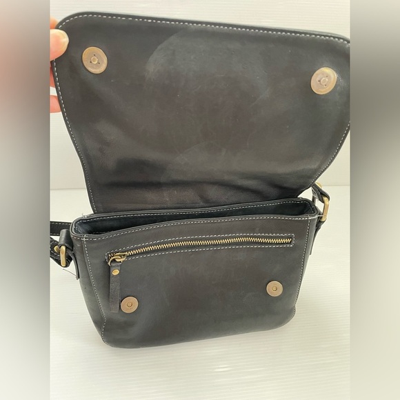 Avorio Nero Black Leather Shoulder bag Made in Italy Red Lining - Picture 4 of 15